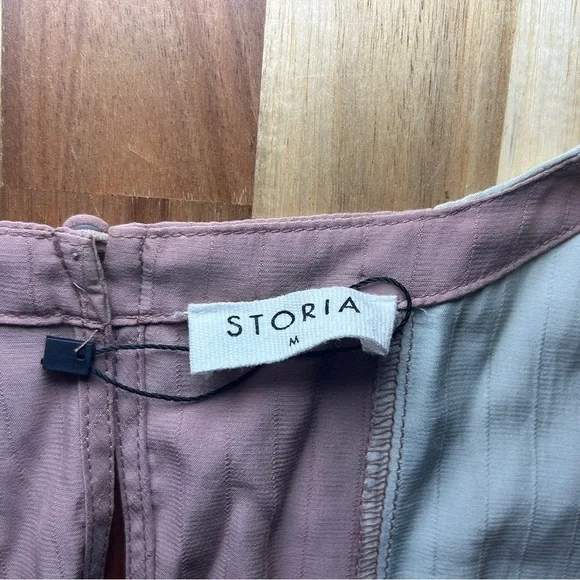 STORIA Colorblock Lightweight Pull On‎ Romper V-Neck Ruffle Dolman Sleeve Sz Med - Picture 5 of 10